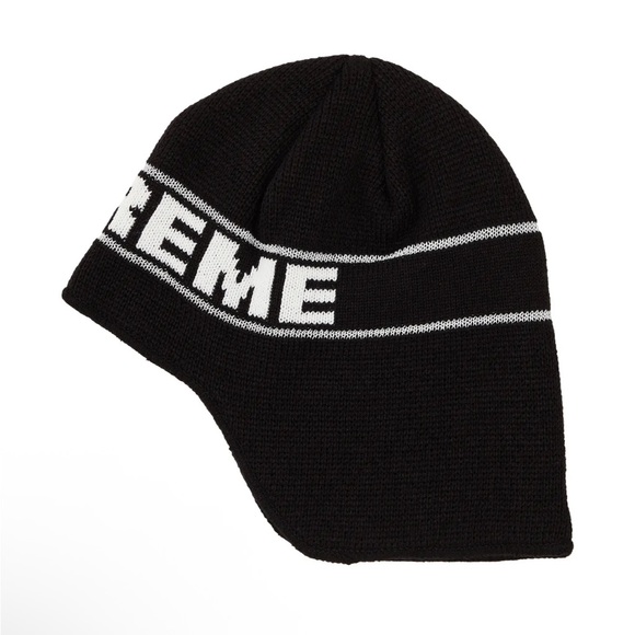 Supreme Earflap Beanie, in black - Picture 4 of 4